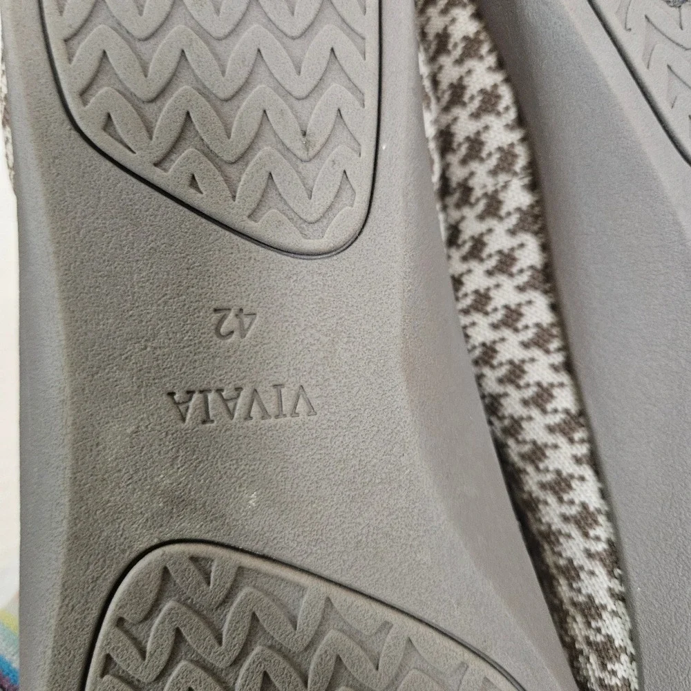 Vivaia‎ Clair Walker Houndstooth Flats Sz 42 10.5 Espresso Tan Ivory Shoes